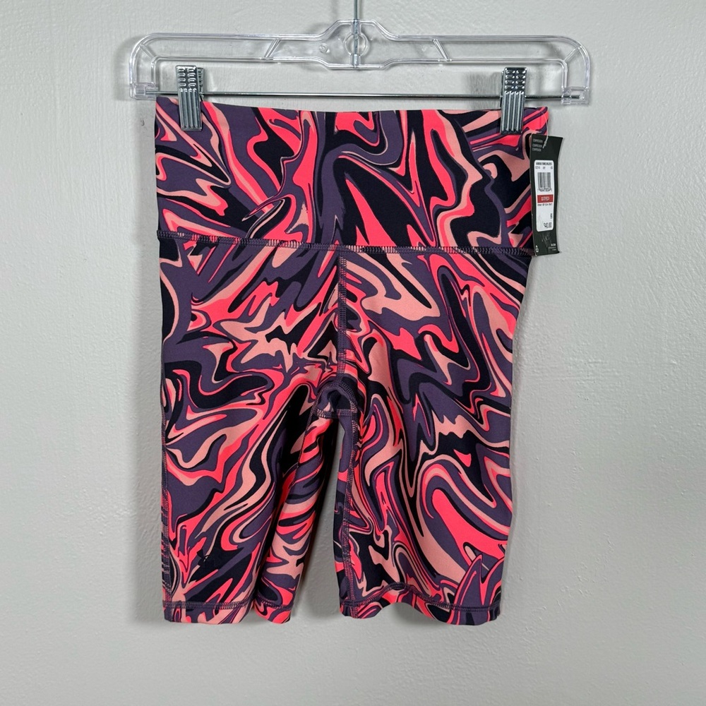 Under Armour Compression Bike Shorts Women’s XS High Rise AOP Print NWT Pink